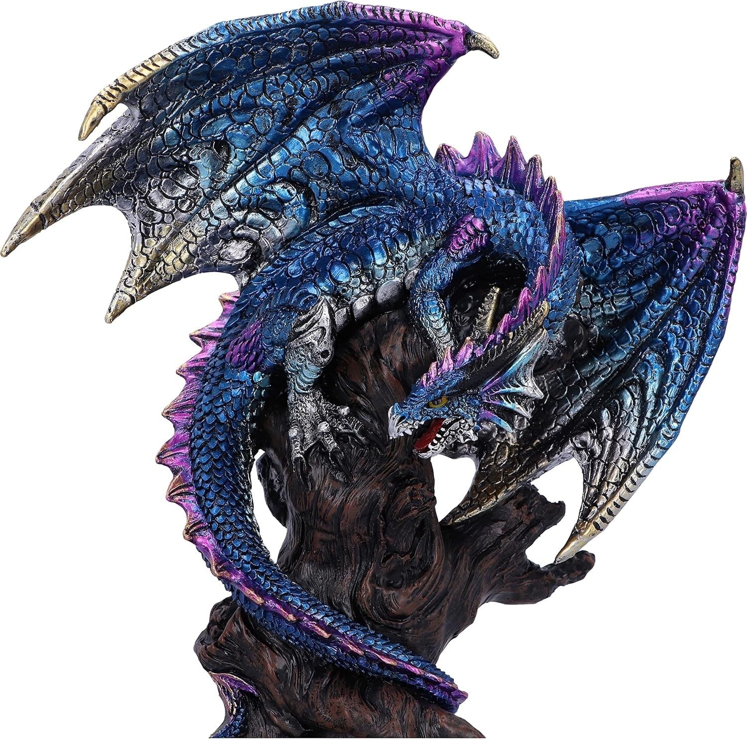 Fantasy Dragon Figurine 27.5cm Resin Gothic Sculpture Hand-Painted Home Decor
