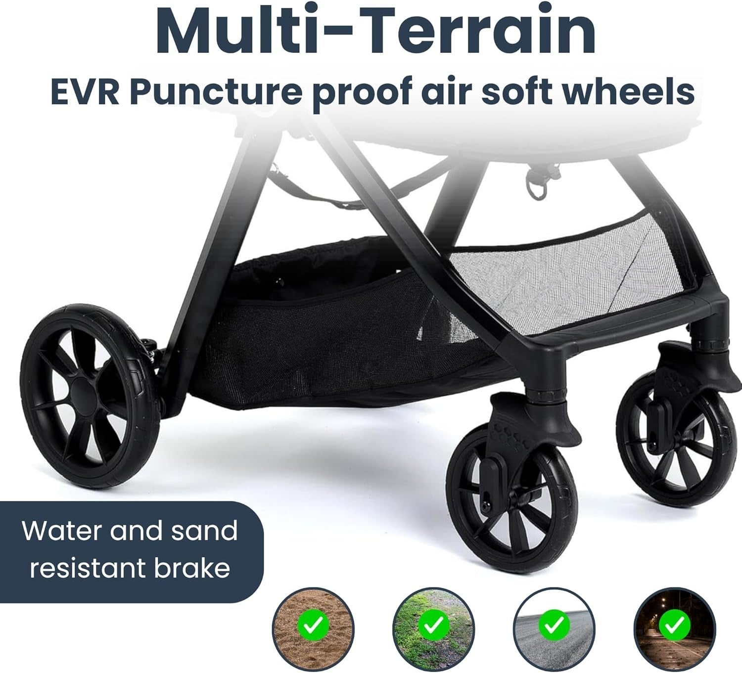 2 in 1 Baby Pram Pushchair Birth to 22kg, Carrycot Seat, Foldable