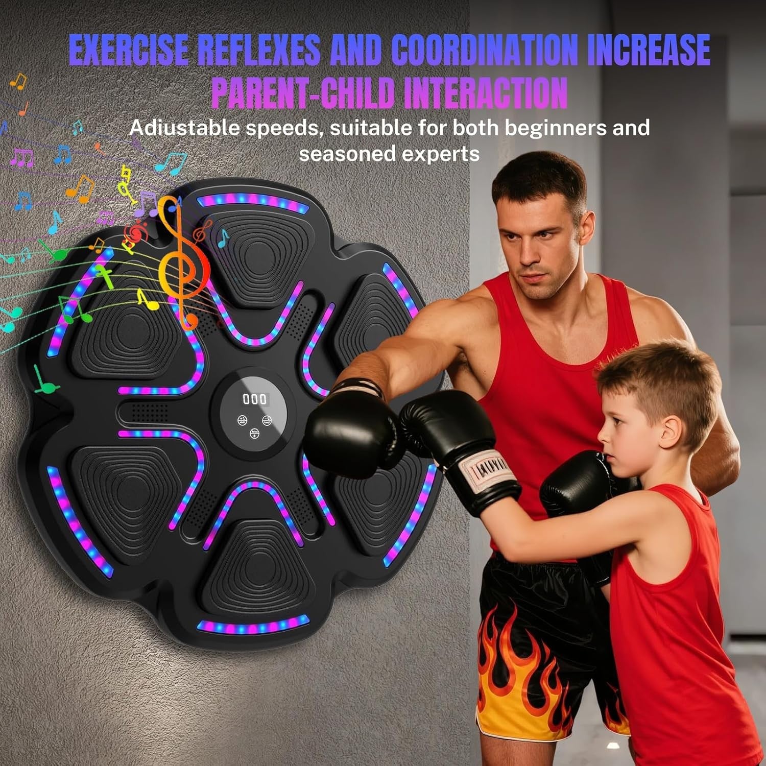 Music Boxing Machine Bluetooth LED Punch Trainer Wall Mount Gym