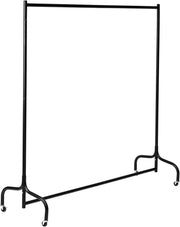 Heavy Duty 5ft Clothes Rail with Hooks & Shoe Rack – Black