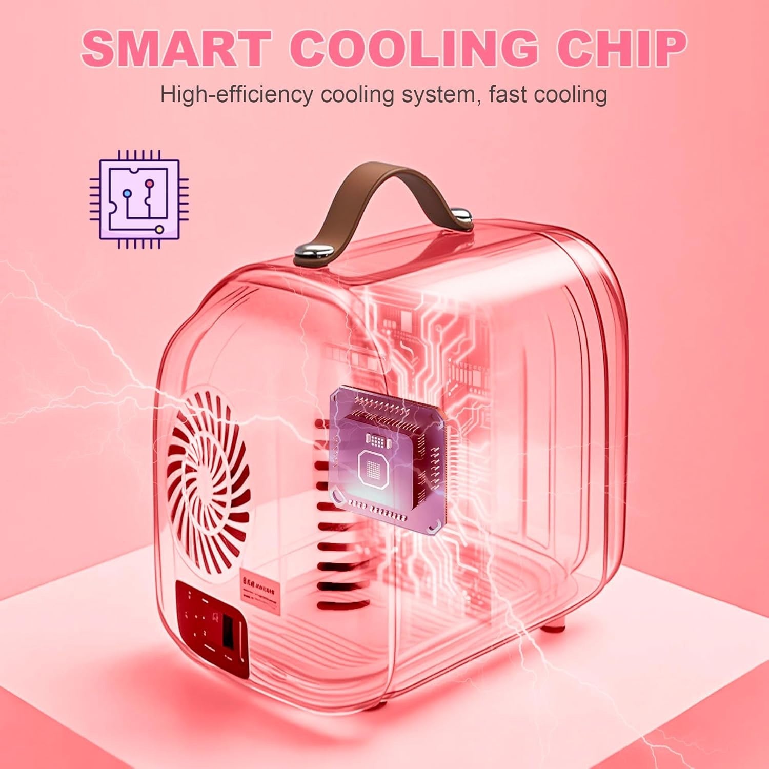 Portable 4L Mini Fridge Cooler Warmer with LED Mirror White