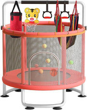 60in Kids Trampoline with Swing Gym Bar Indoor Outdoor Play Set 440LB