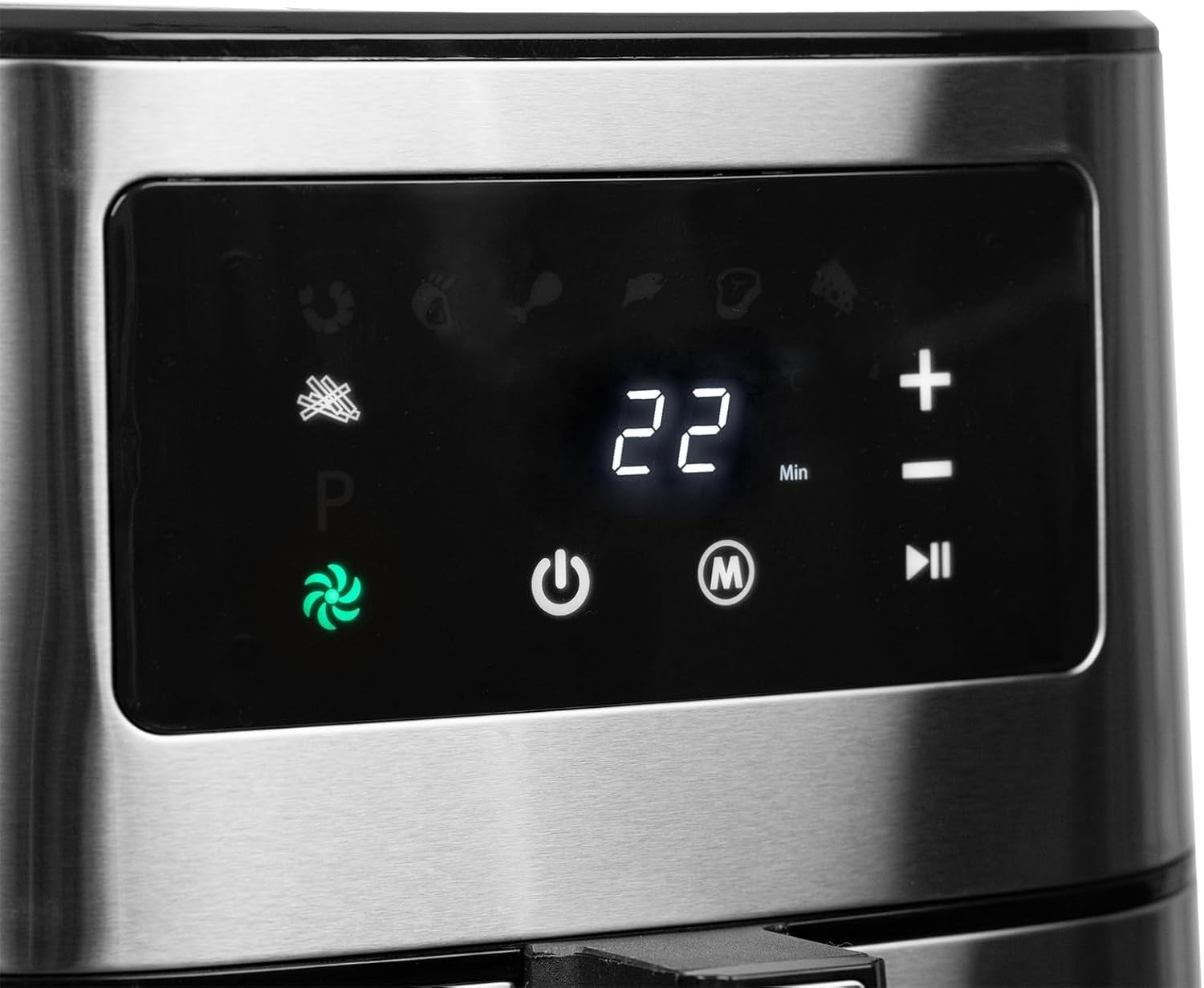 5.5L Large Air Fryer Stainless Steel | 1700W Fast Cooking | 8 Presets Digital