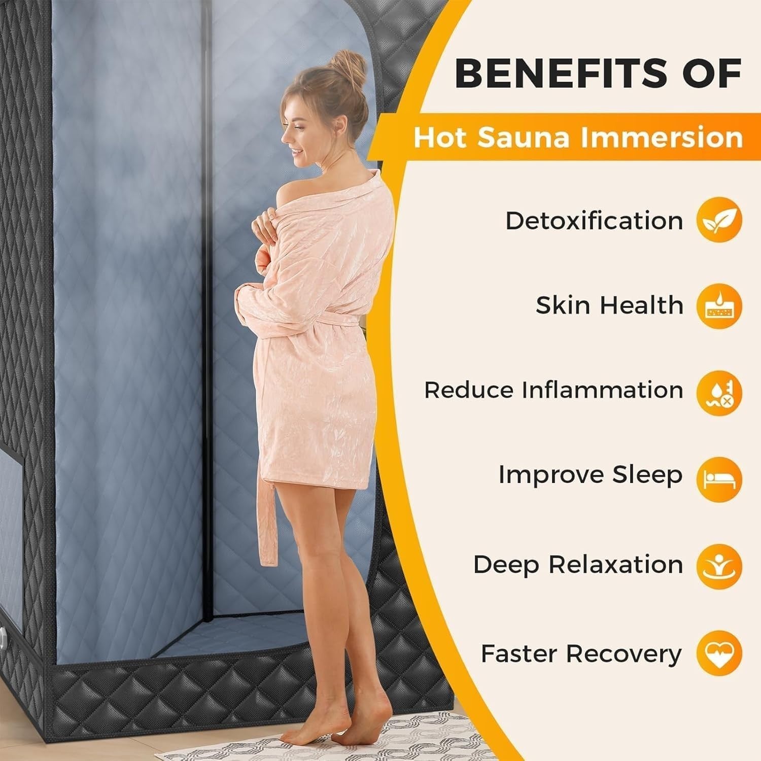 Portable Steam Sauna Tent Home Spa 3L 1200W Fast Heat Foldable Full Body Detox