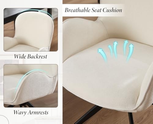 Set of 2 Swivel Dining Chairs Chenille 360° Modern Armchair