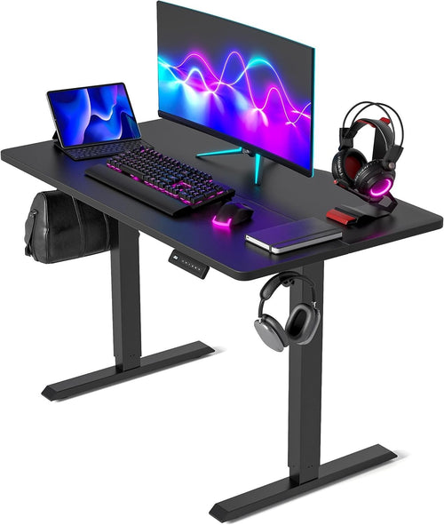 Electric Gaming Desk 100x60cm Black Adjustable Sit Stand Home Office