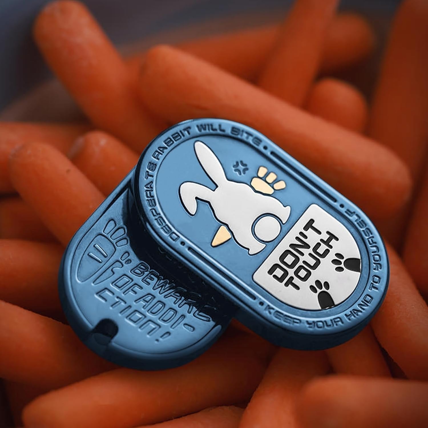 Blue Rabbit Metal Fidget Clicker Stainless Steel EDC Stress Toy