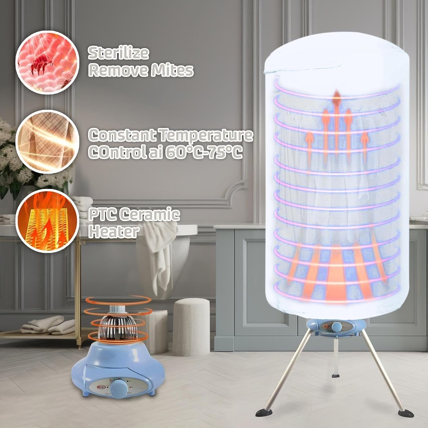 Portable Electric Clothes Dryer 15kg Energy Efficient Drying Rack