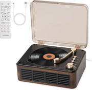 Retro Bluetooth CD Player HiFi Stereo Speakers FM Radio USB AUX Remote