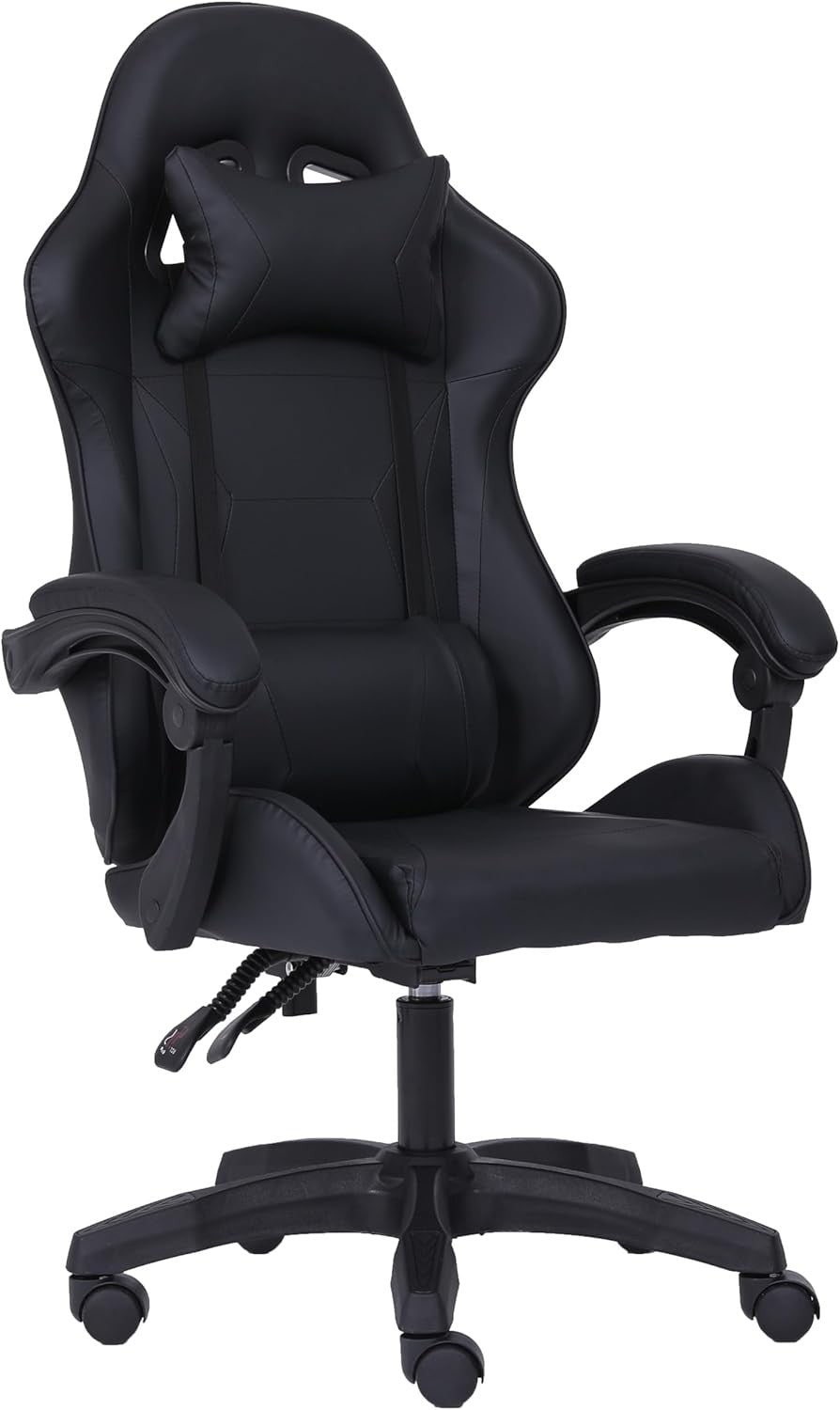 Ergonomic Gaming Chair w/ Lumbar Support Headrest Swivel Black