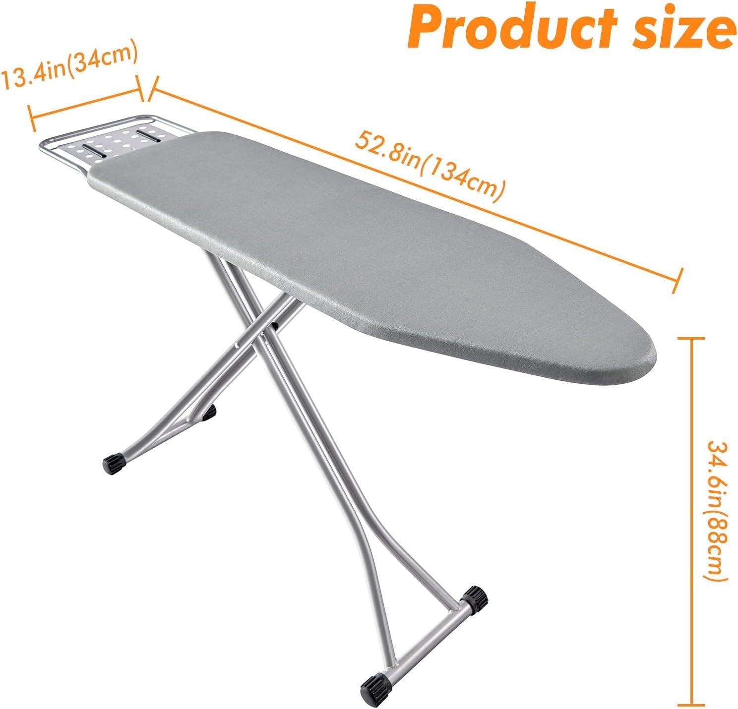 Ironing Board with Heat Resistant Cover Non Slip Folding Steel Frame