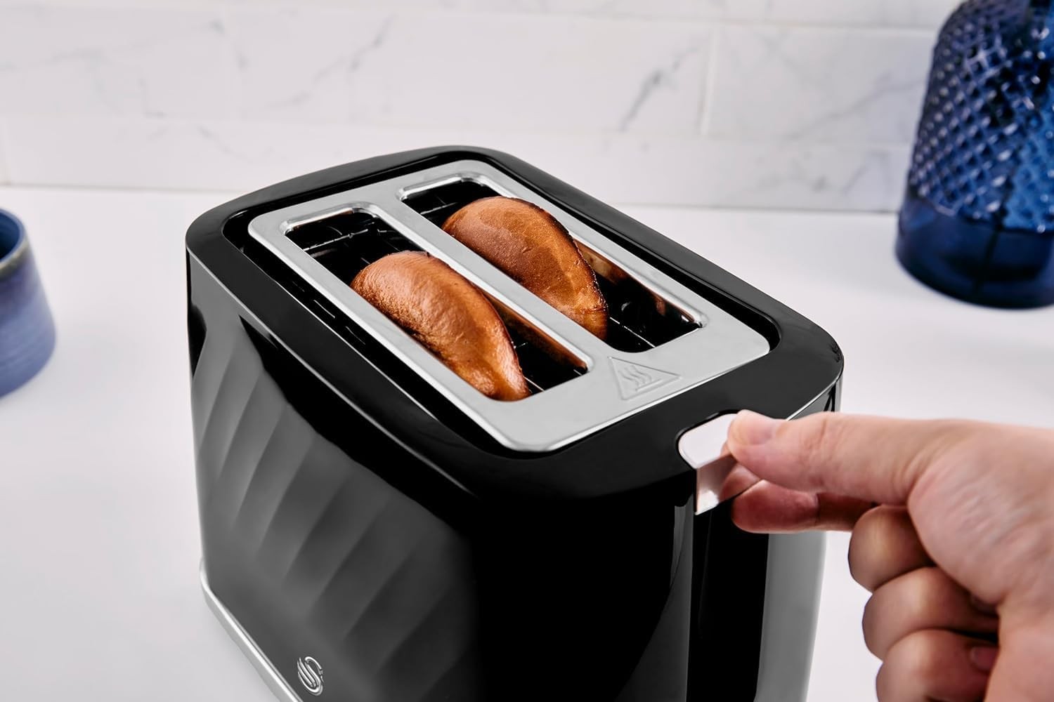 3pc Black Kitchen 20L Microwave 1.7L Kettle Toaster