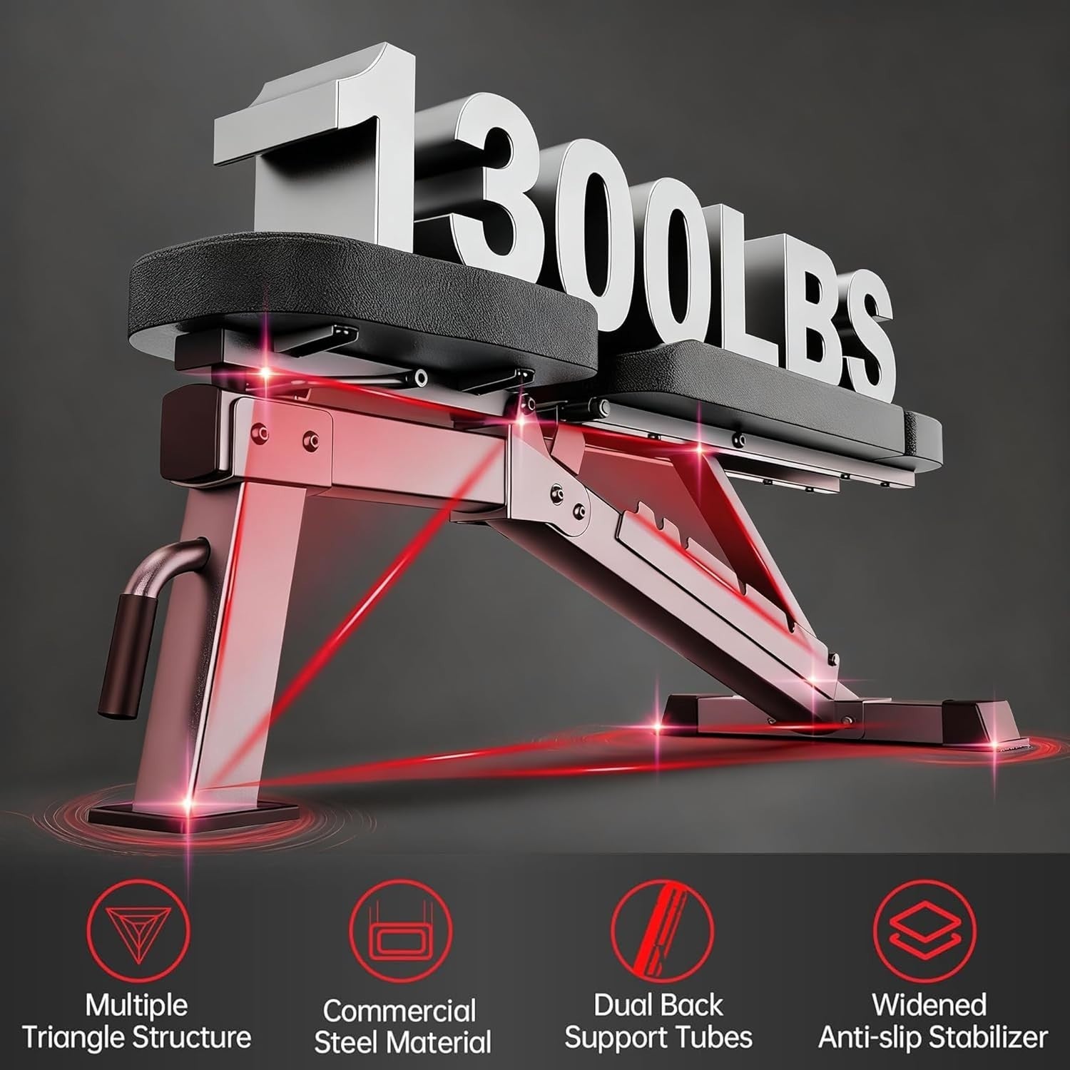 Commercial Heavy Duty Workout Bench 1000lb Multi-Angle Home Training