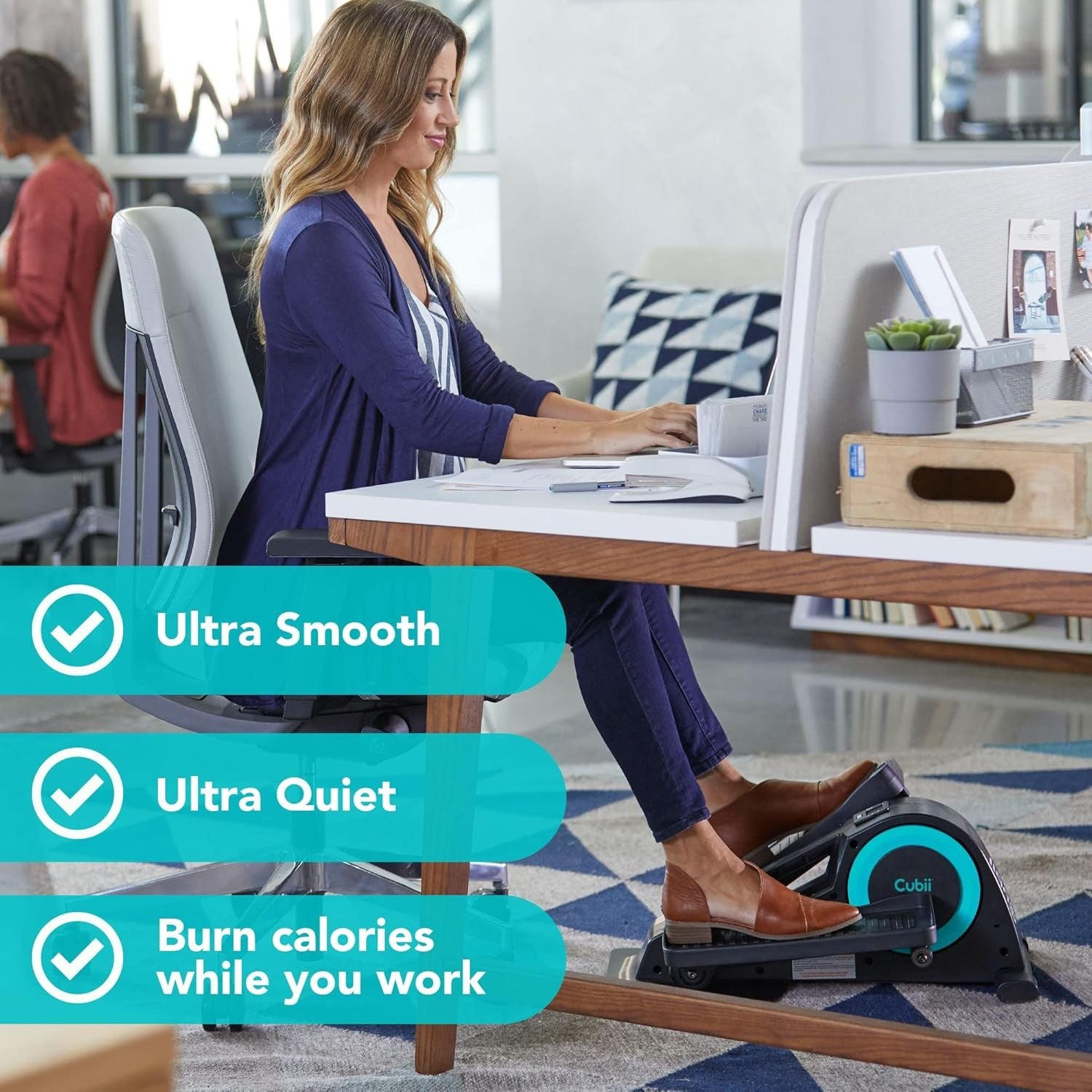 Under Desk Elliptical Pedal Exerciser Quiet Seated Workout Machine