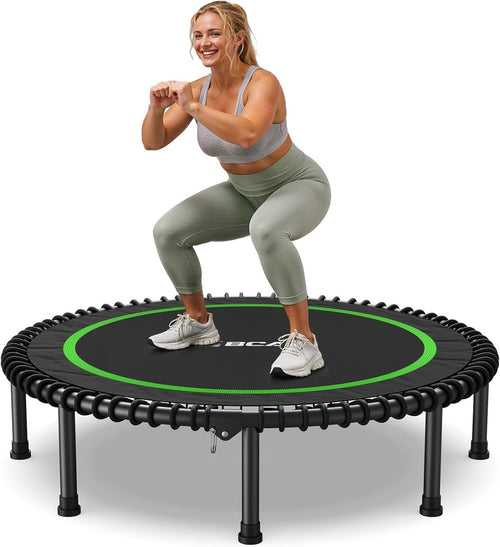 48in Heavy Duty Folding Fitness Rebounder Quiet Bungee Handle