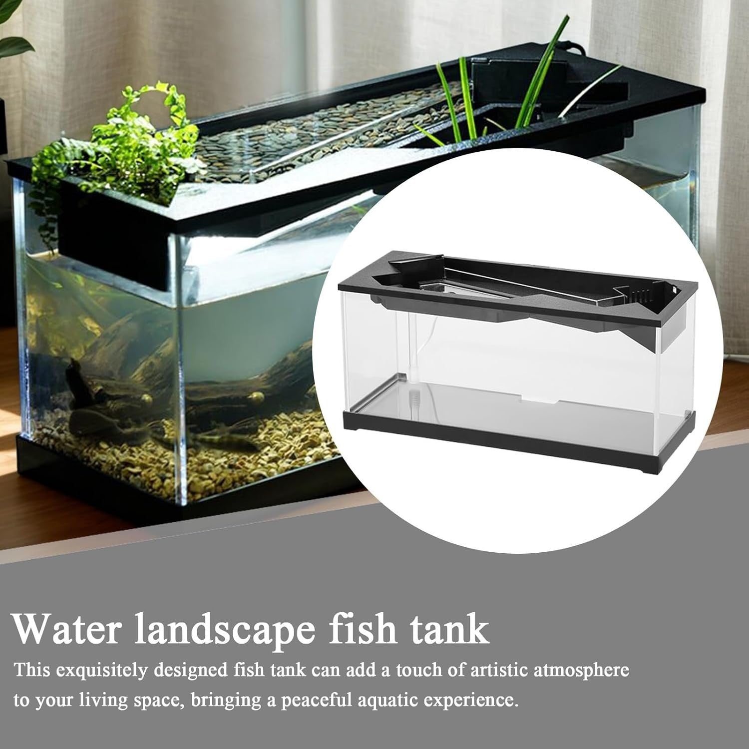 Mini Desktop Fish Tank | Acrylic Aquarium w/ Filter & Silent Pump