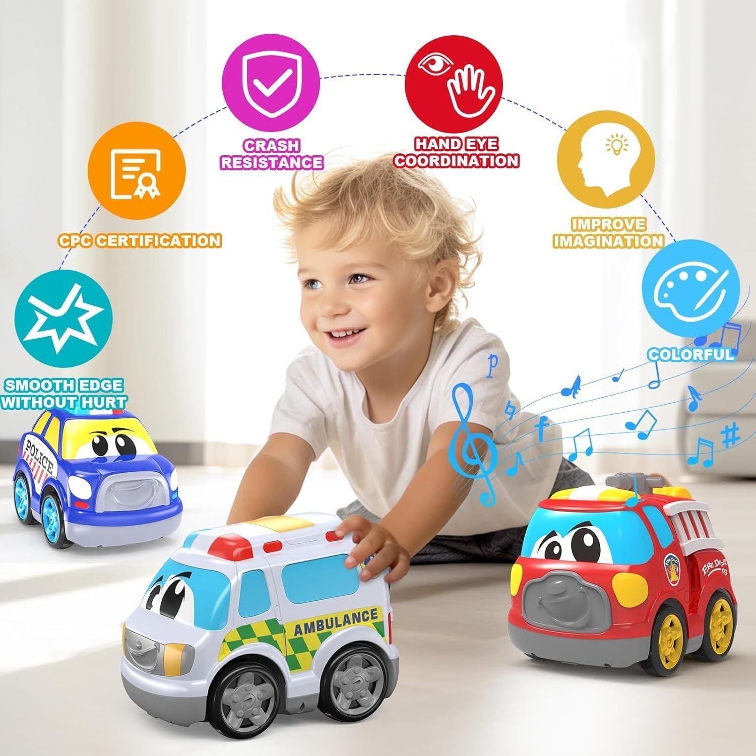 Ambulance Toy Car for 2-3 Year Old Boys – Remote, Lights & Music