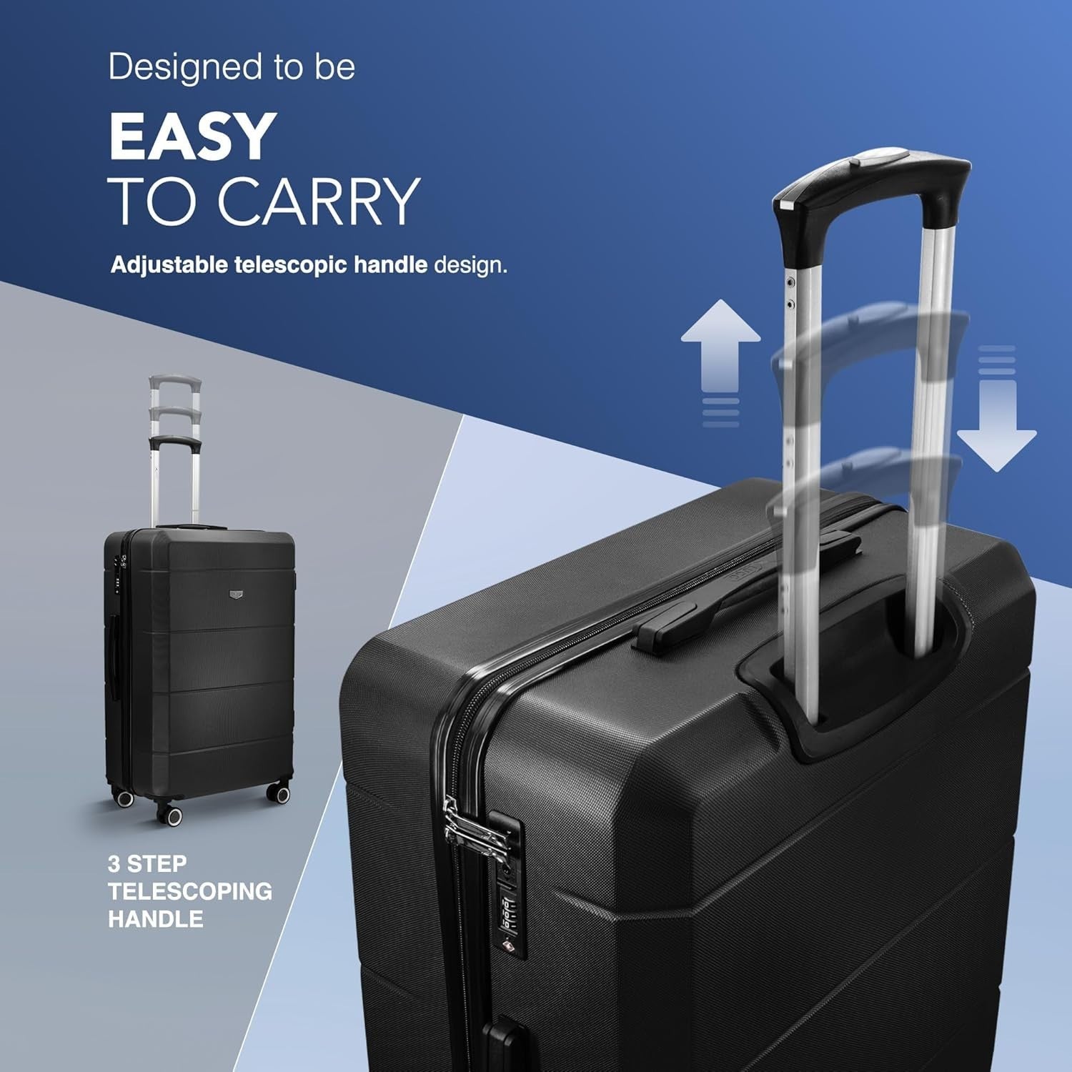 Large Jetset Checked Suitcase 28” ABS Hard Shell 4 Wheel TSA Lock