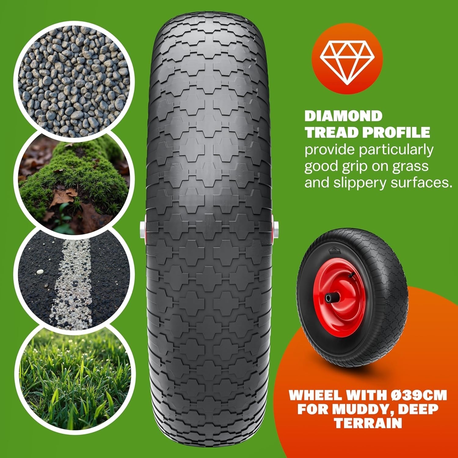 100L Garden Wheelbarrow – Polypropylene Tub w/ Steel Frame Tyre 250kg Load