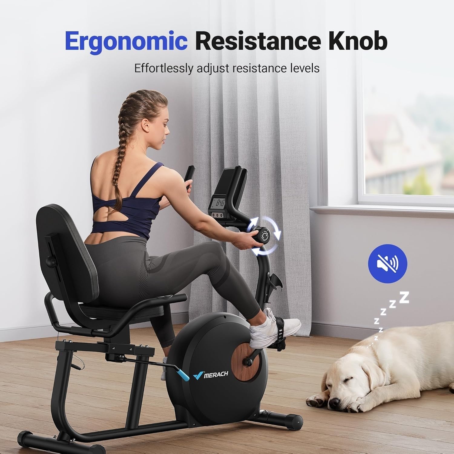 Recumbent Exercise Bike Bluetooth App LCD Heart Rate Quiet Magnetic Home Gym