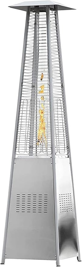 Outdoor Patio Heater 48000 BTU Pyramid Gas Heater Stainless Steel 224cm Safe