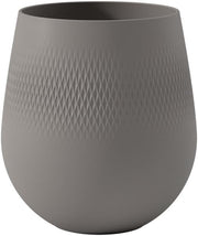 Villeroy & Boch - Manufacture Collier Taupe, Large vase Carré, 23 cm, Premium Po