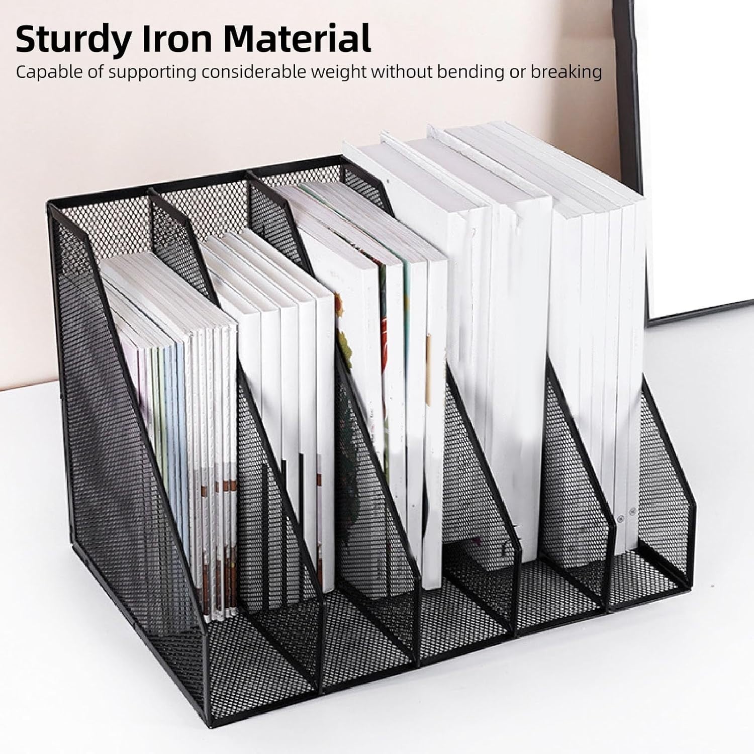 5-Tier Desk File Organizer | Vertical File Holder | Office Desktop Storage