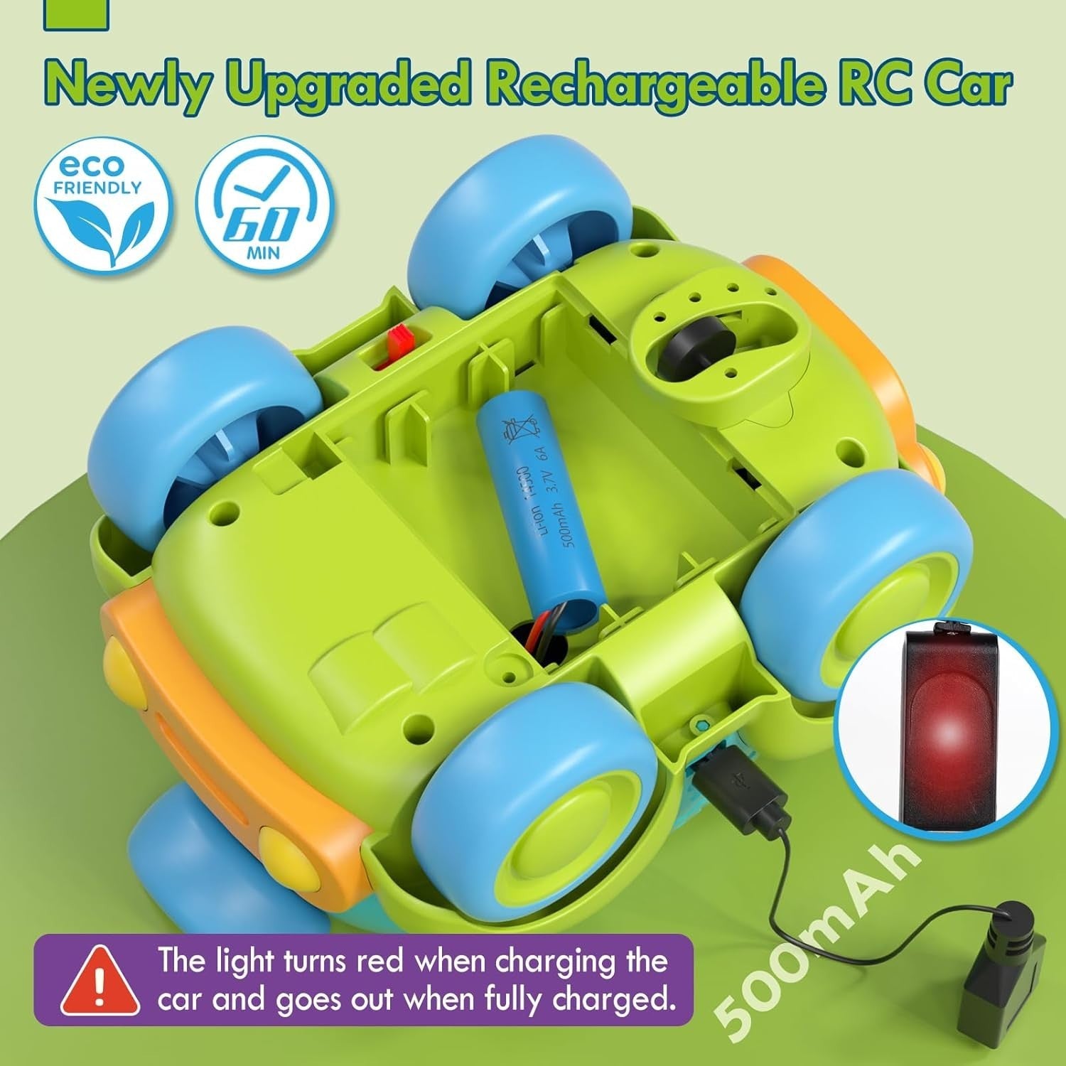 Castle Remote Control Dinosaur Cars 2 Pack Lights Music Rechargeable RC Toys Kid