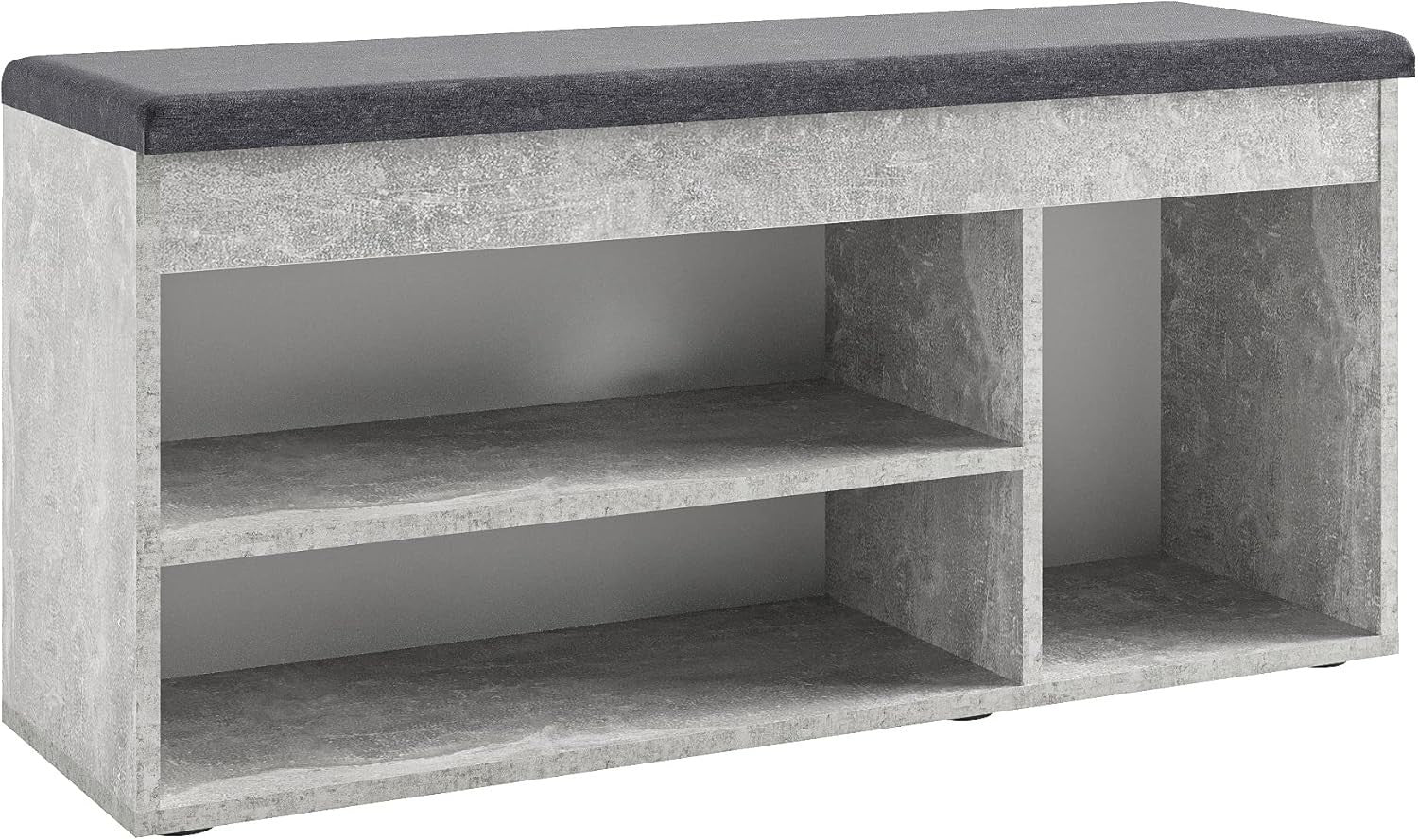 Concrete Shoe Storage Bench with Cushion Hidden Compartment Entryway Seat