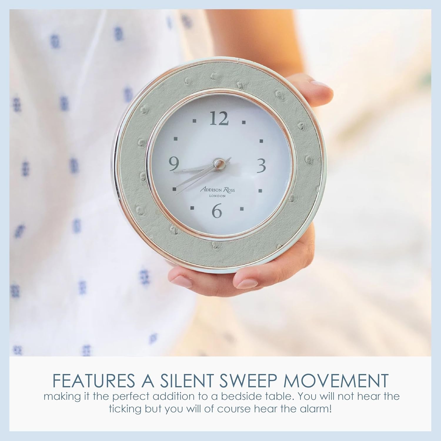 Silent Sweep Battery Alarm Clock Compact Bedside Home Decor  Pink