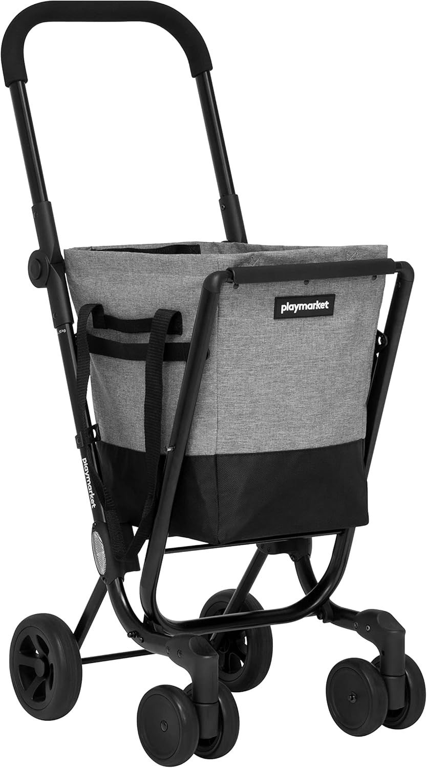 Foldable Black-Grey Shopping Trolley Cart 40L Waterproof Removable Bag