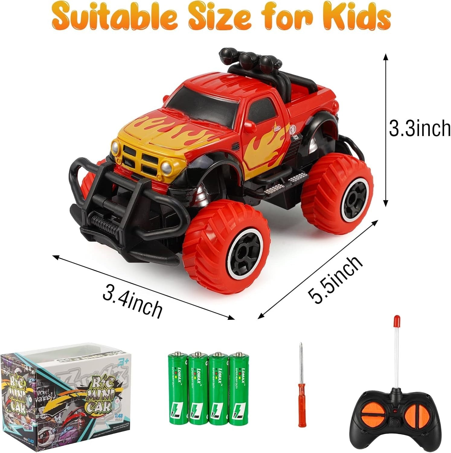 Remote Control Car for Kids 3-9 | Off-Road RC Monster Truck Toy | Boys & Girls
