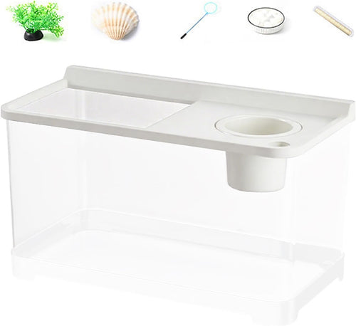Betta Fish Tank 3-Color LED Aquarium 360° Viewing Desk Living Room