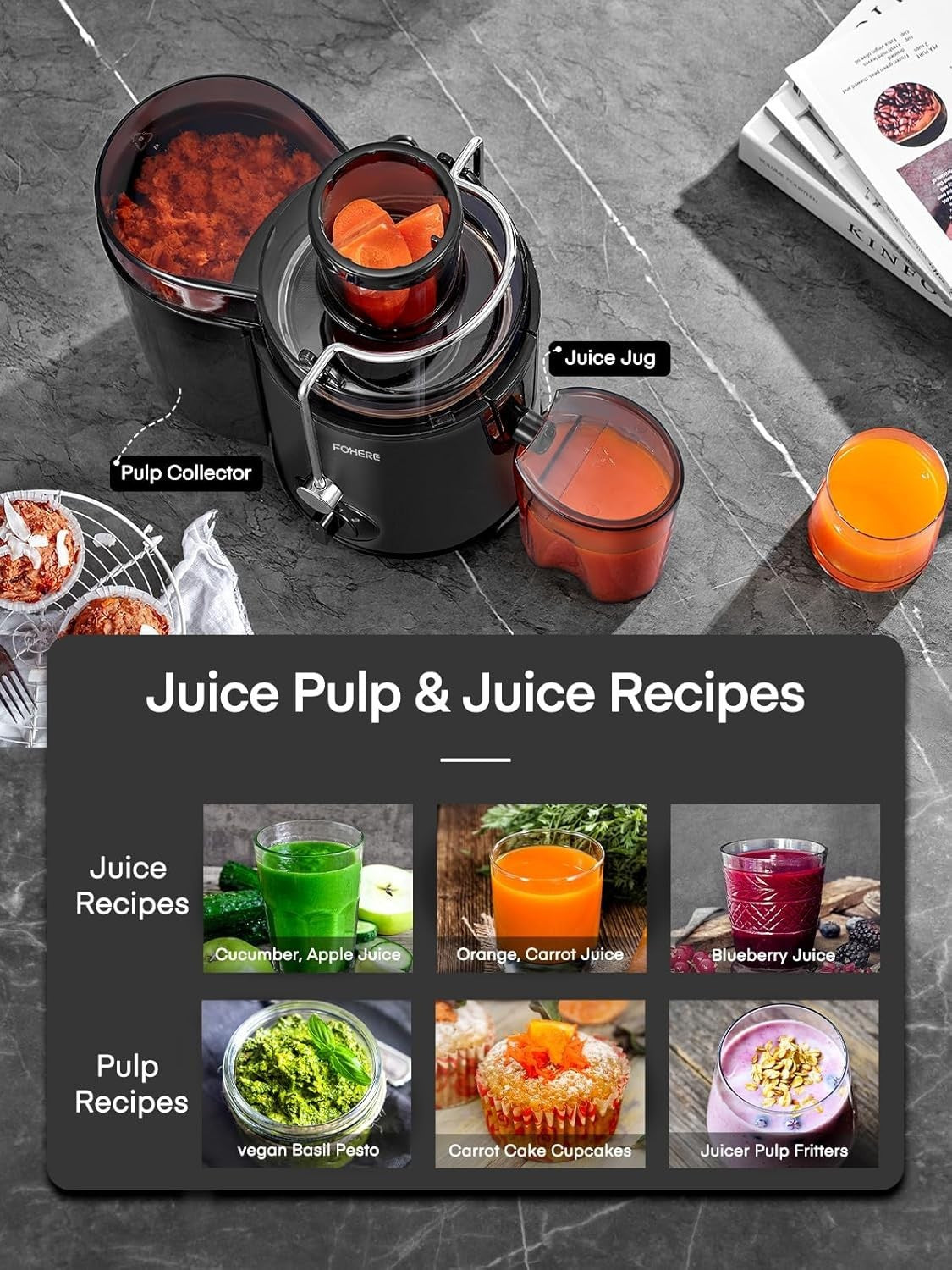 900W Centrifugal Juicer 3 Speed Wide Chute Fast Juice Extractor Whole Fruit