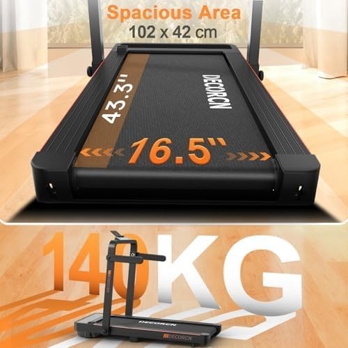 2.5HP Folding Treadmill 14KMH Home Office Walking Pad Bluetooth Speaker