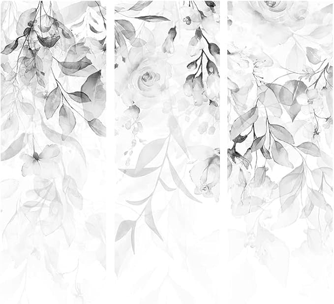 White Leaf 3 Panel Room Divider 135x172cm Folding Screen Home Decor