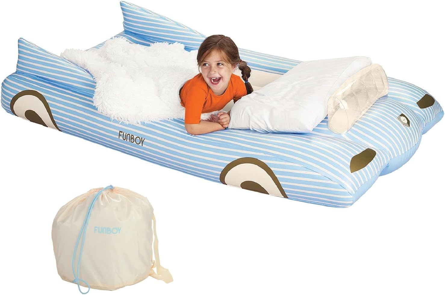 Kids Twin Inflatable Travel Bed Mattress with Carry Bag – Sleepovers