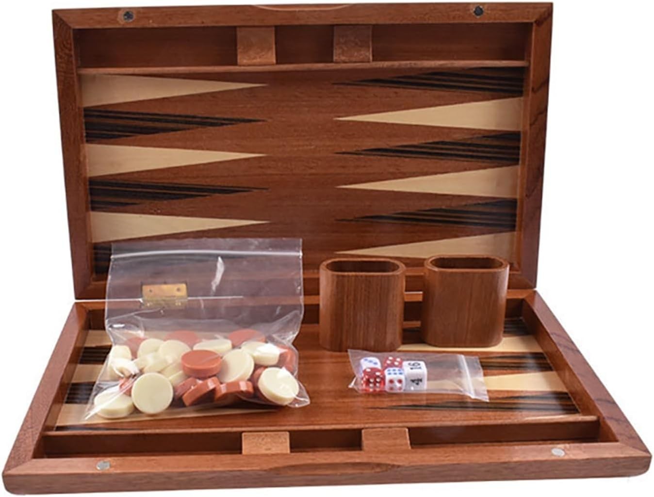 Handmade Backgammon Set, Large Wooden Board Game For Family & Travel(19 inch)