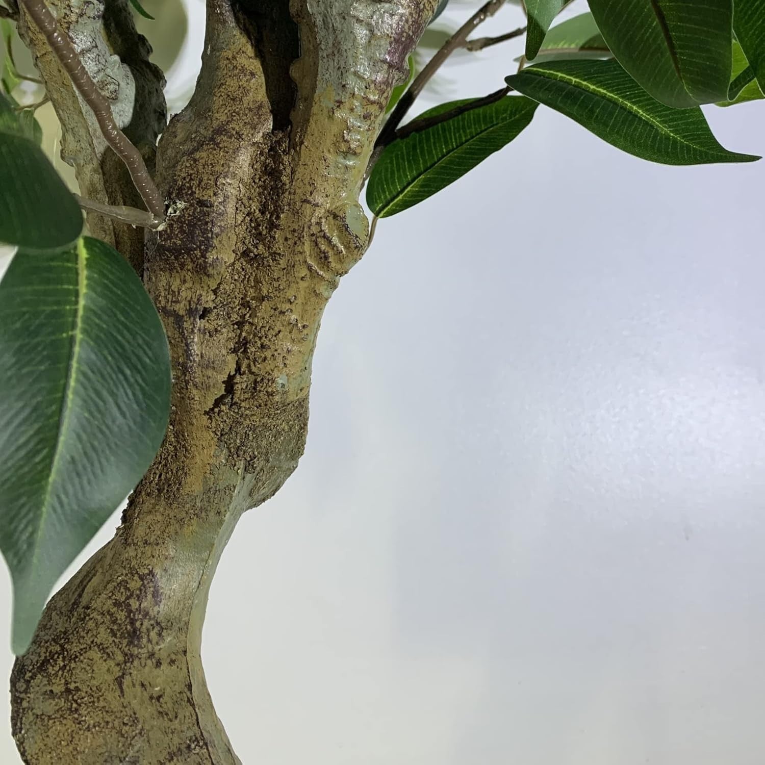 100cm Artificial Bushy Ficus Tree Silver Curve Planter Indoor Home Decoration