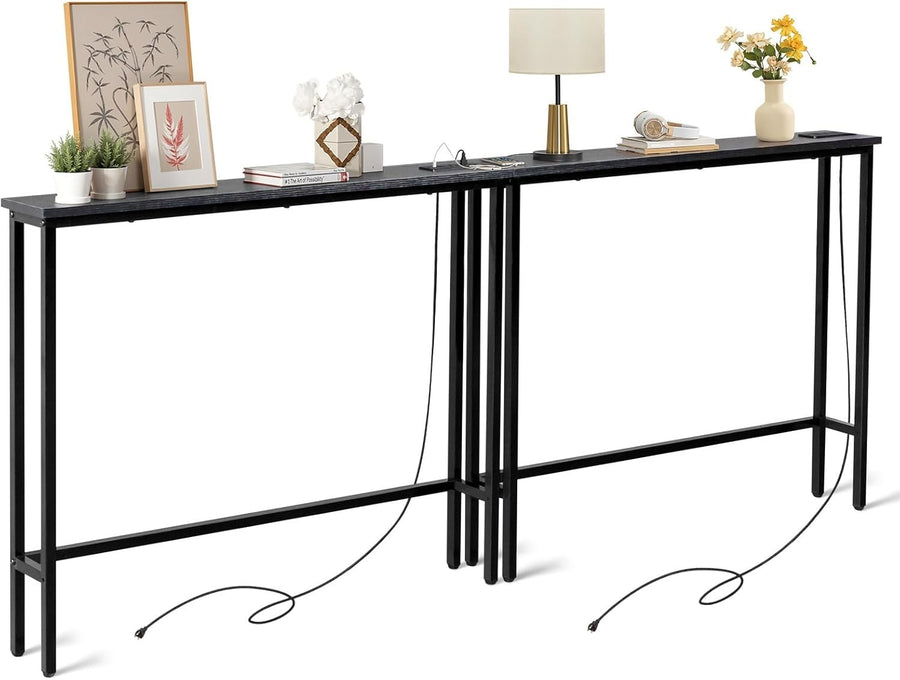 Slim Console Table with USB Ports, Power Outlets & Charging Hub