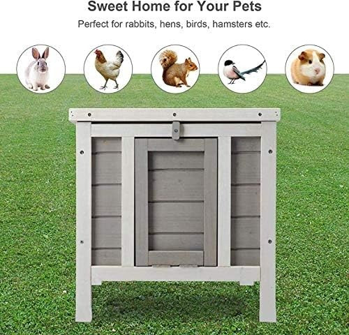 Wooden Pet Hide House Rabbit Guinea Pig Puppy Cat Shelter Indoor Outdoor