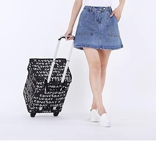 Collapsible Utility Cart 41L Foldable Waterproof Grocery Trolley with Wheels