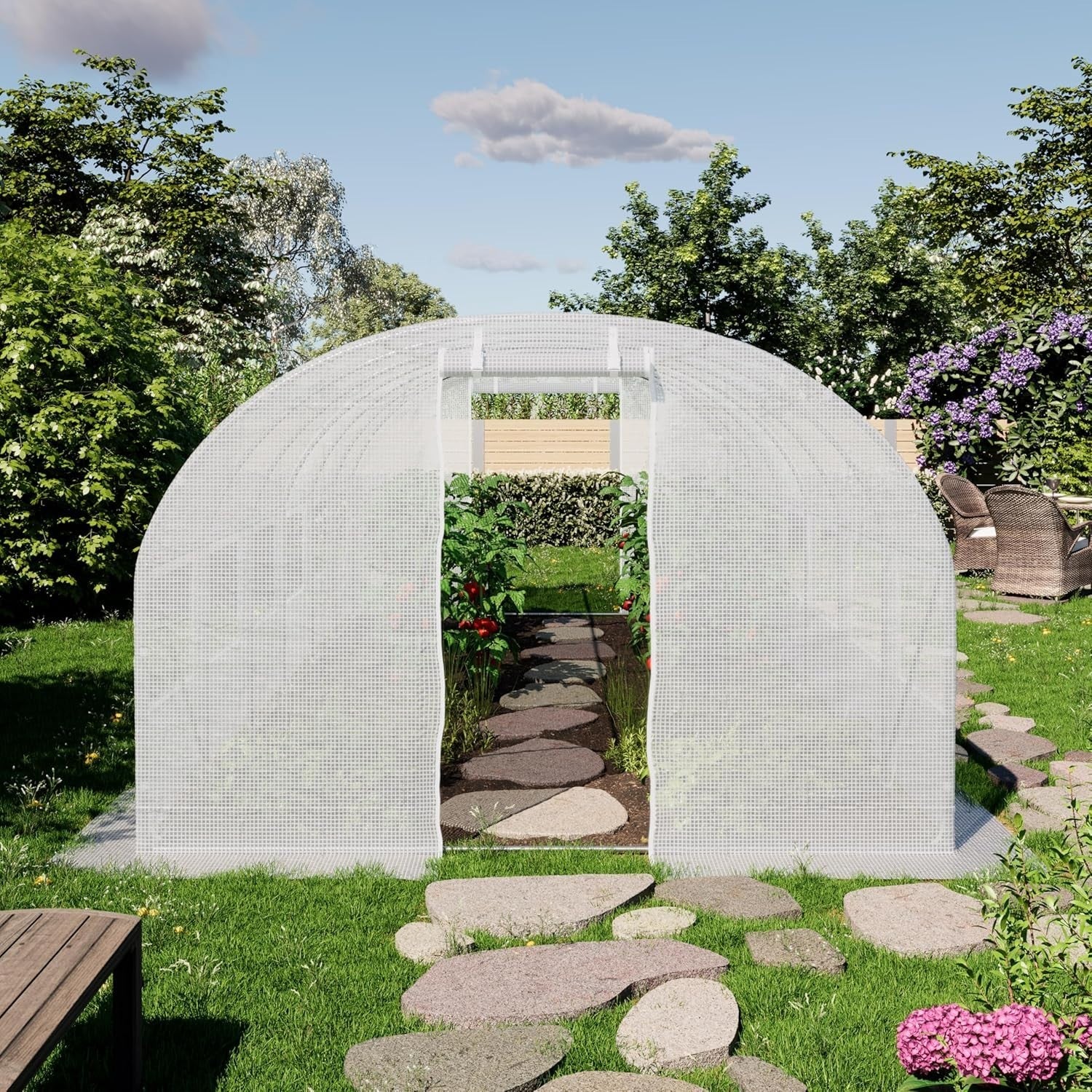 Large 4×6m Polytunnel Greenhouse with Windows | Heavy Duty Galvanised Steel