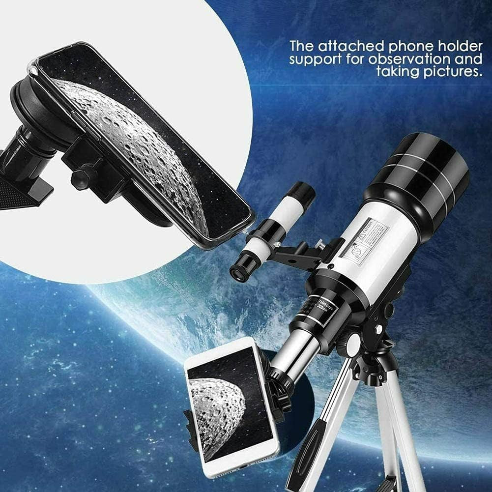 70mm Refractor Telescope 300mm for Kids & Beginners with Tripod & Phone Adapter