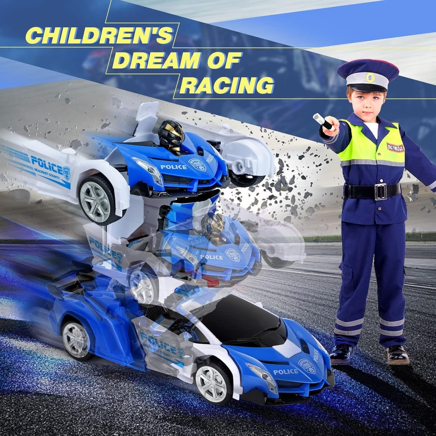 Transforming Robot RC Car 360° Spin Toy – Rechargeable Gift for Kids 3–8+