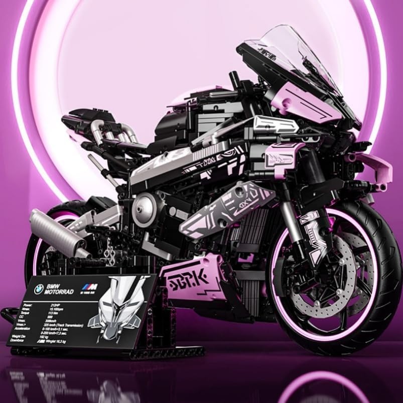 1920PCS Motorcycle Building Blocks Set | Realistic Design & Display Stand