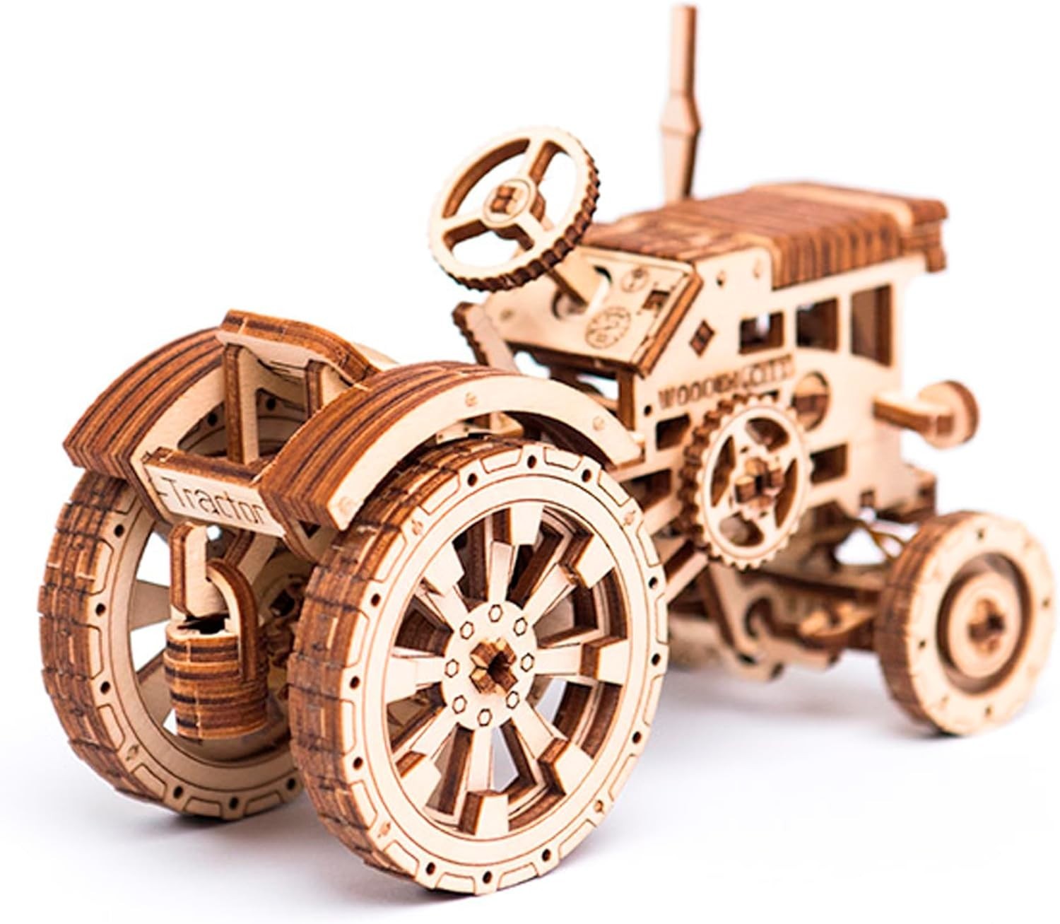 3D Wooden Mechanical Tractor Puzzle Model Kit – DIY Brain Teaser Gift