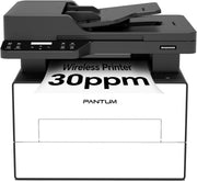 White Mono Laser Printer A4 30ppm 3-in-1 Auto Duplex WiFi USB