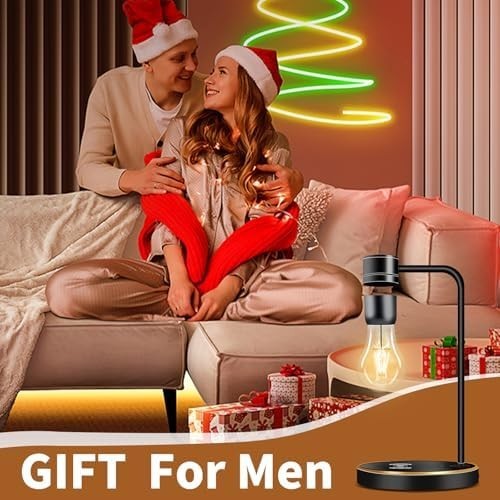 Magnetic Levitating LED Lamp with Wireless Charger, 360° Rotating Desk Light