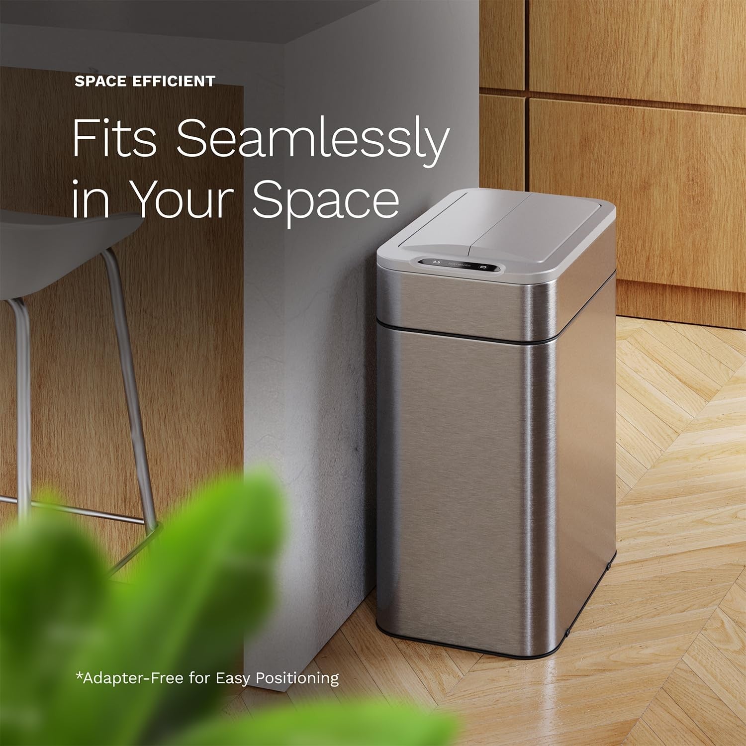 49L Touchless Kitchen Bin Sensor Butterfly Lid Stainless Steel